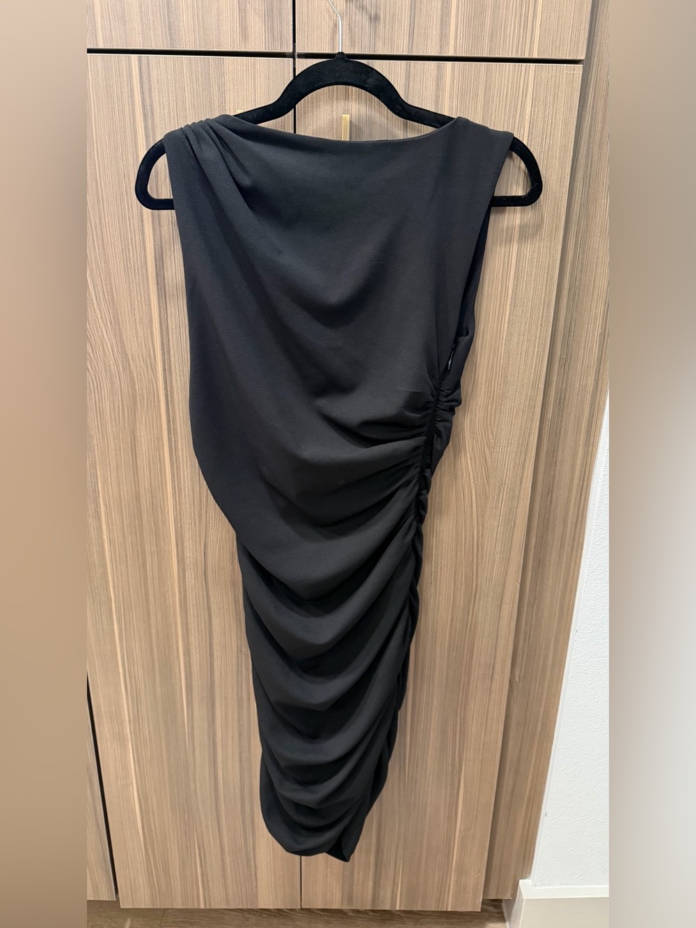 Abercrombie stretch draped mini dress black